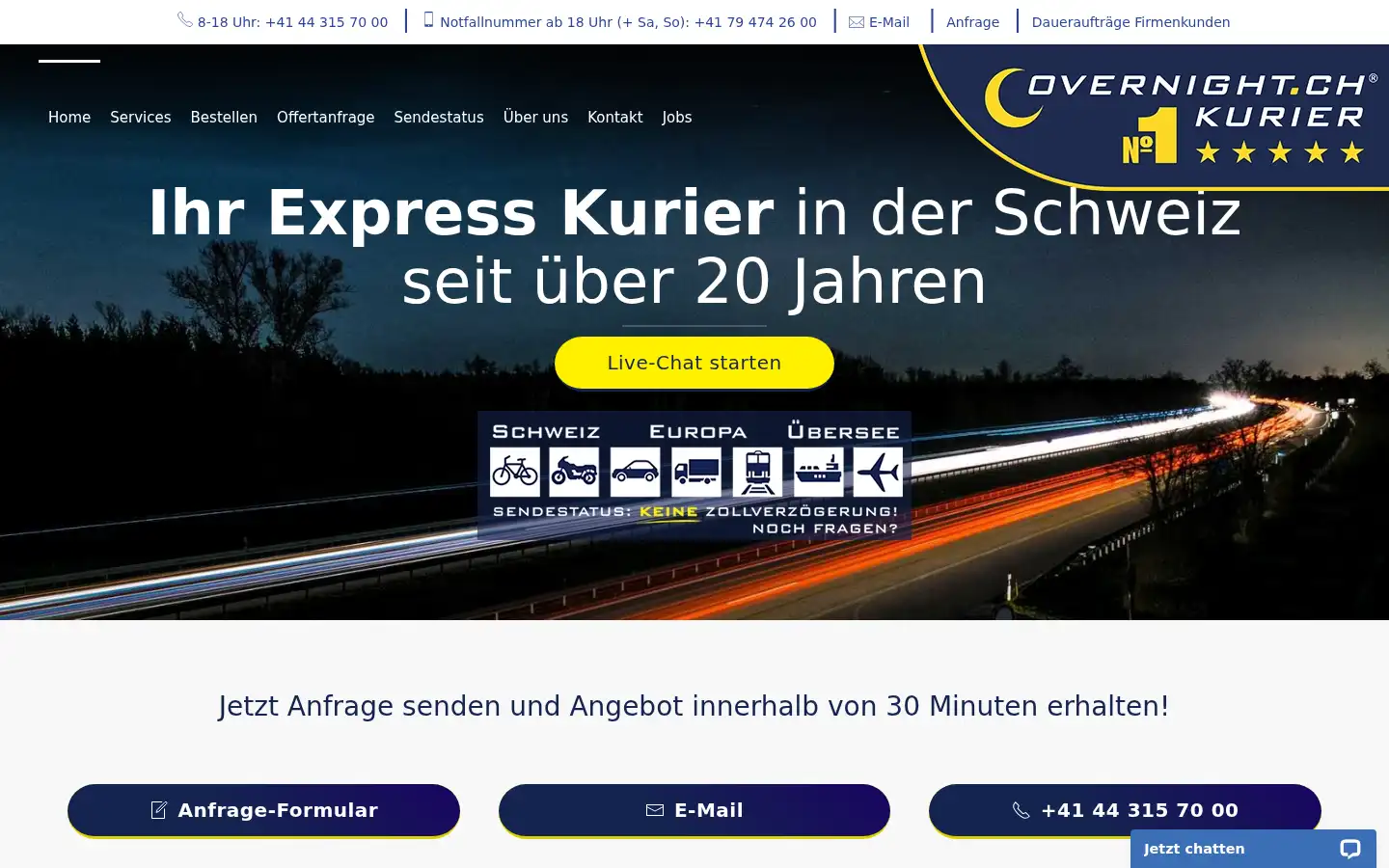 Screenshot of overnight.ch