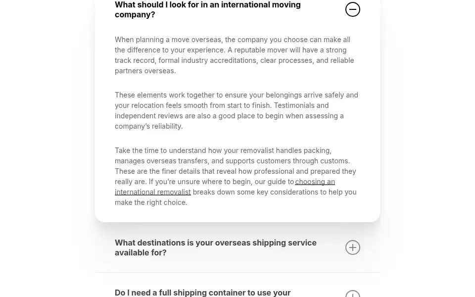 Screenshot of overseaspackers.com.au