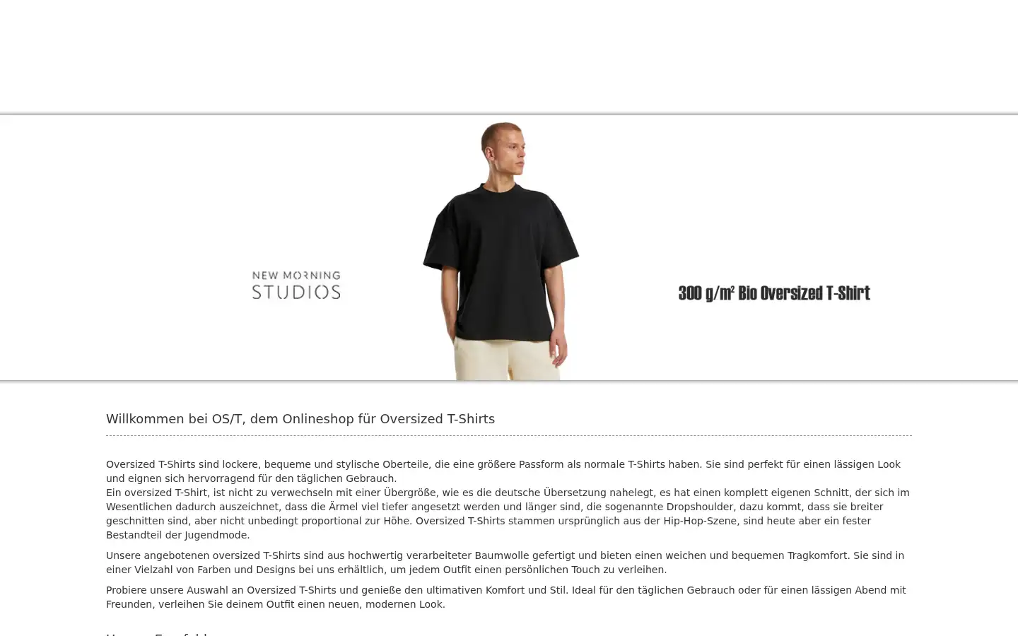 Screenshot of oversized-t-shirts.de