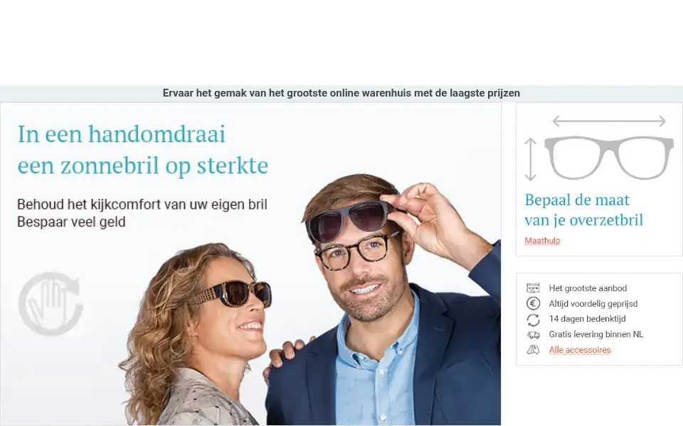 Screenshot of overzetzonnebrillen.nl