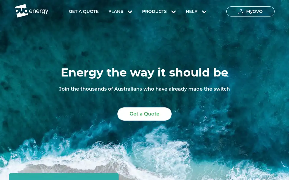 Screenshot of ovoenergy.com.au