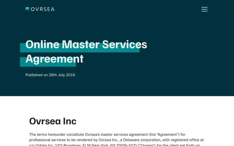 Screenshot of ovrsea.com