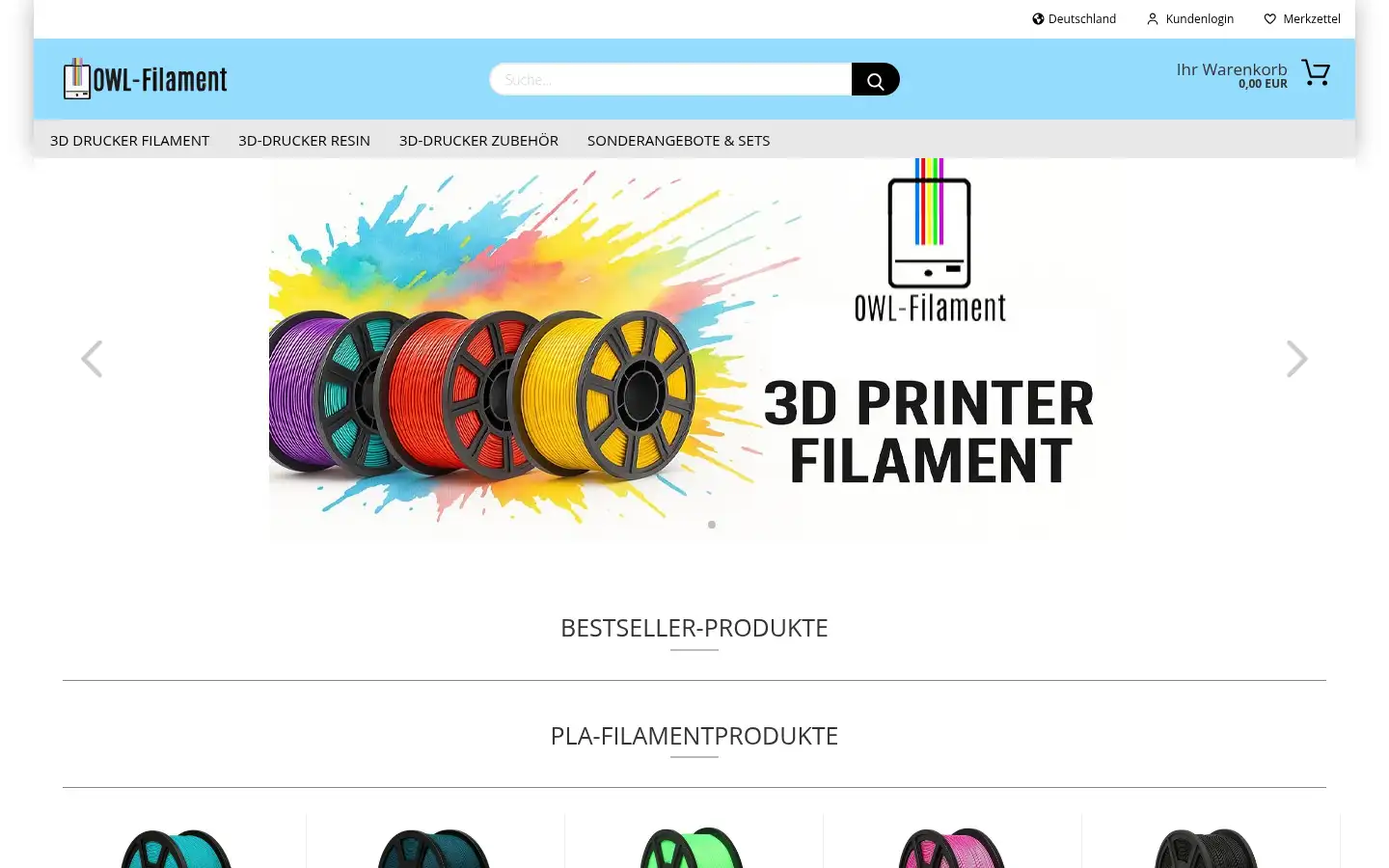 Screenshot of owl-filament.de