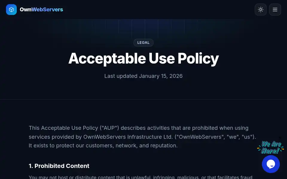 Screenshot of ownwebservers.com