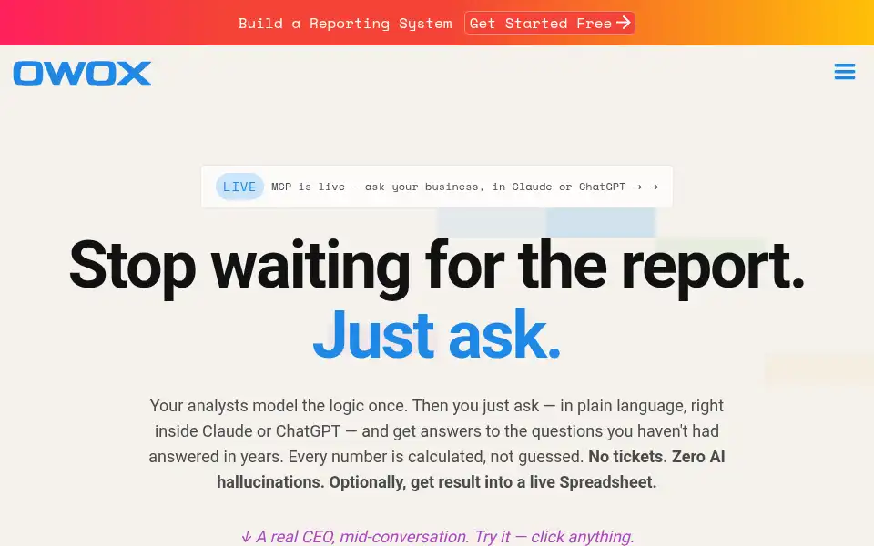 Screenshot of owox.com