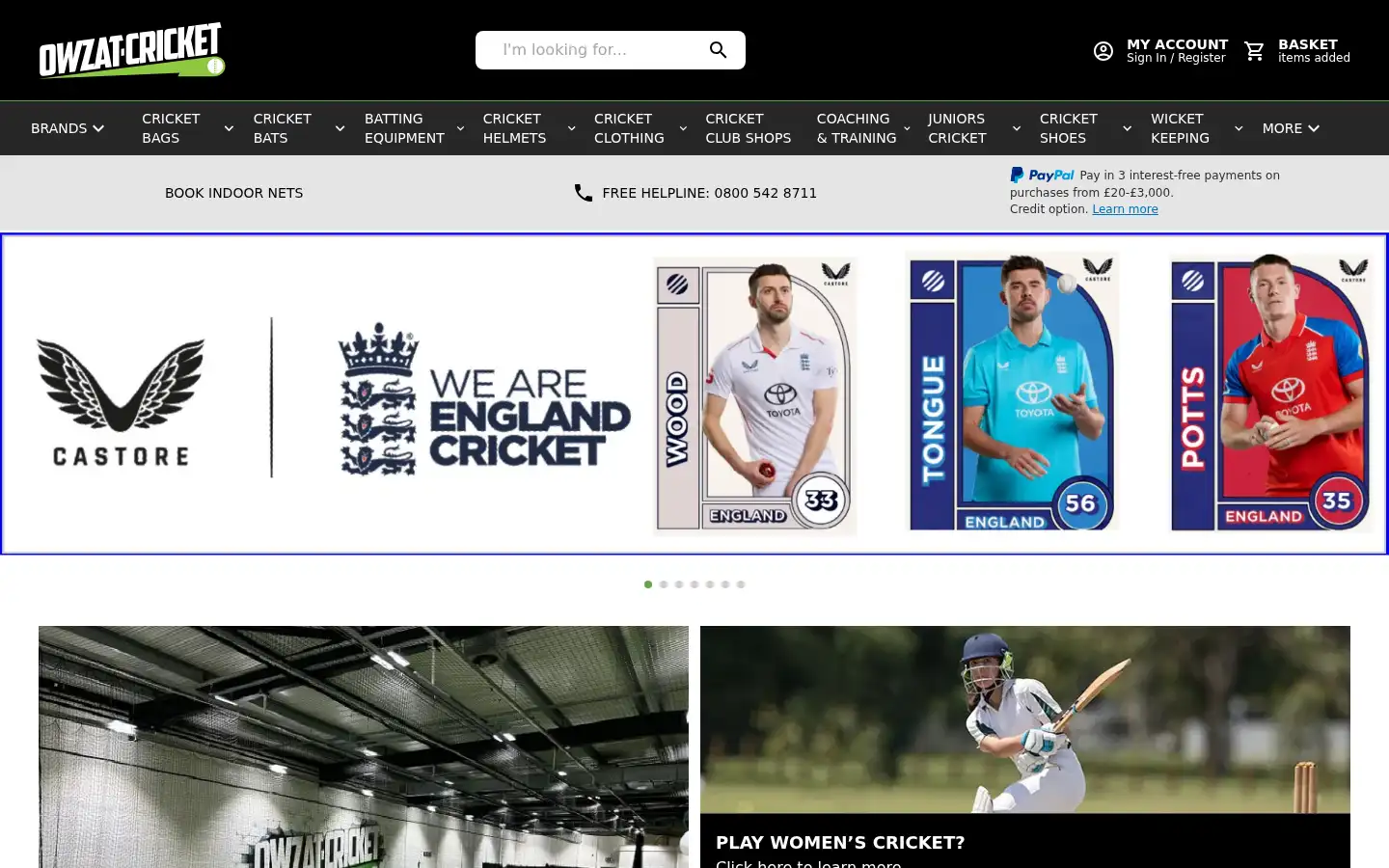 Screenshot of owzat-cricket.co.uk
