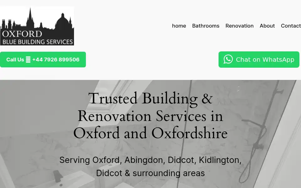Screenshot of oxfordbluebuildingservices.com