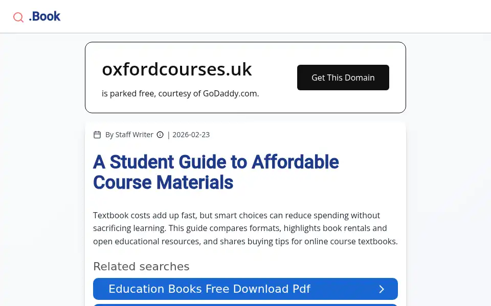 Screenshot of oxfordcourses.uk