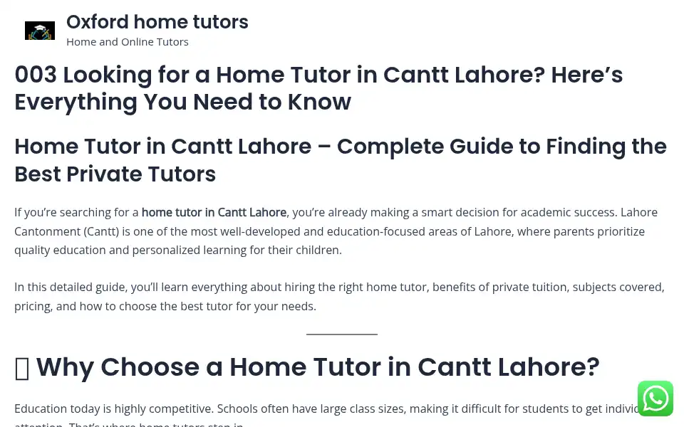 Screenshot of oxfordhometutors.com