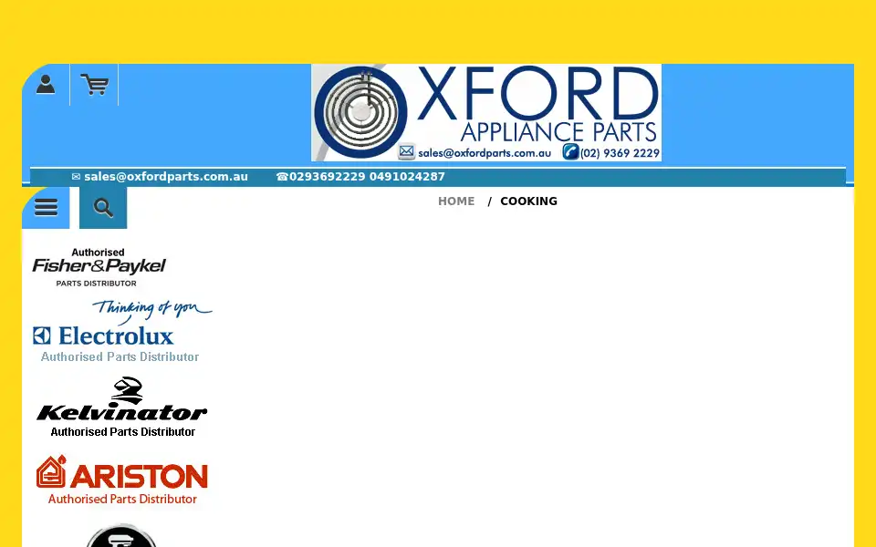 Screenshot of oxfordparts.com.au