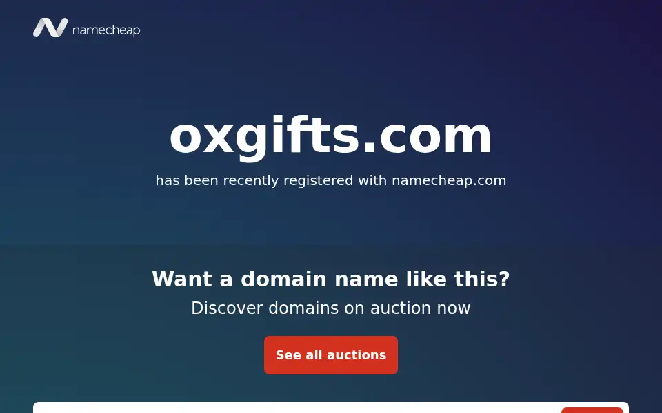 Screenshot of oxgifts.com