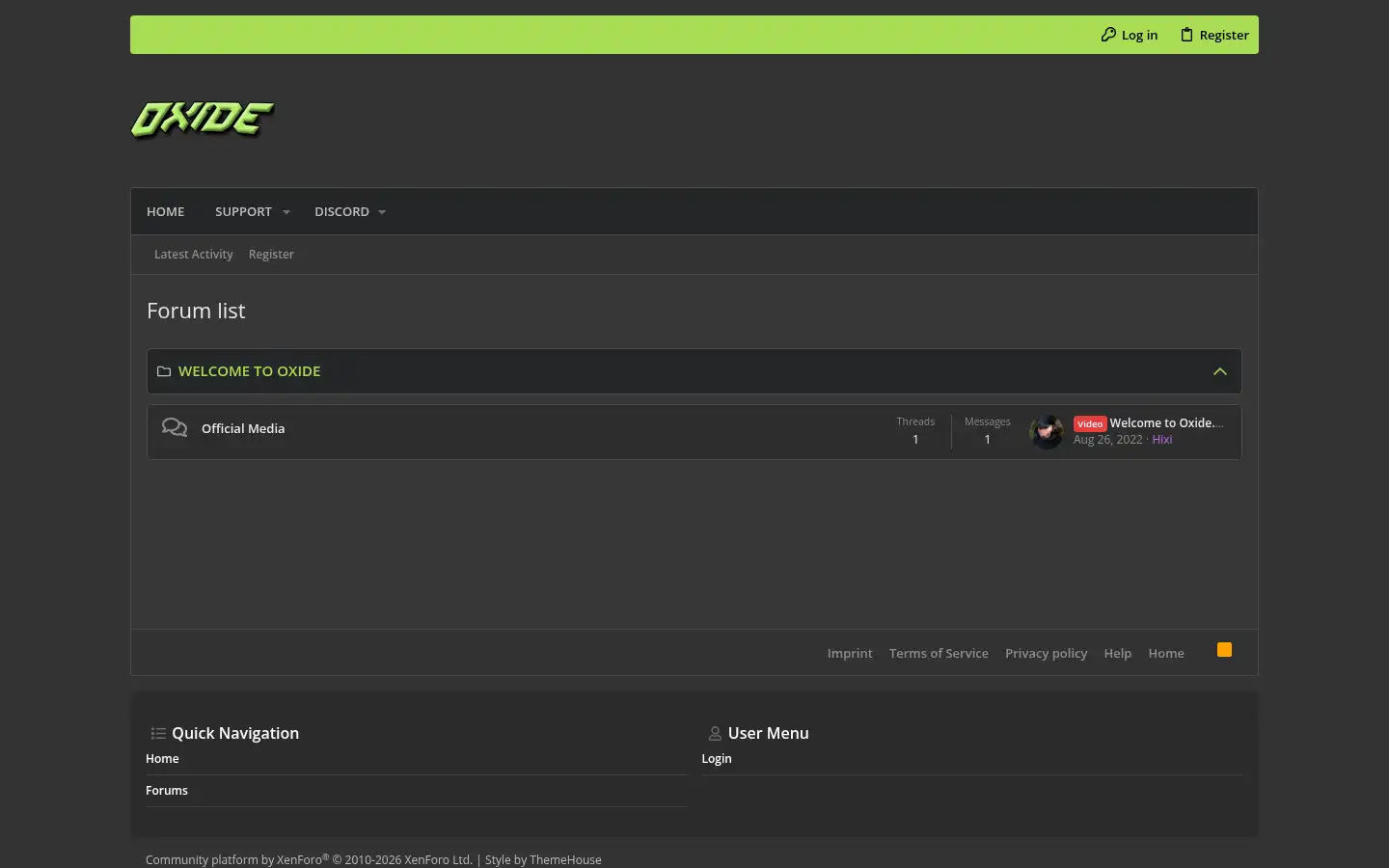 Screenshot of oxide.wtf