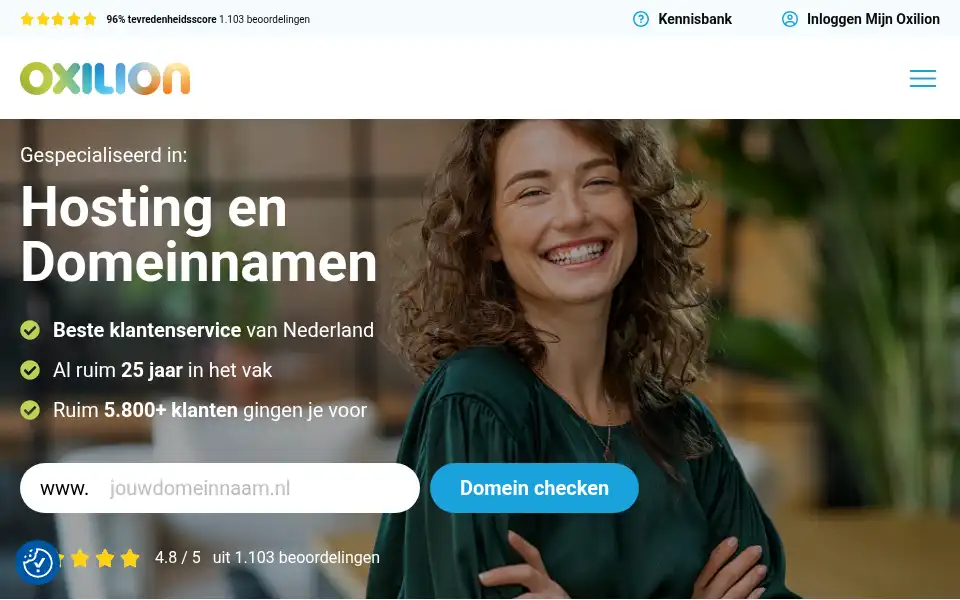 Screenshot of oxilion.nl