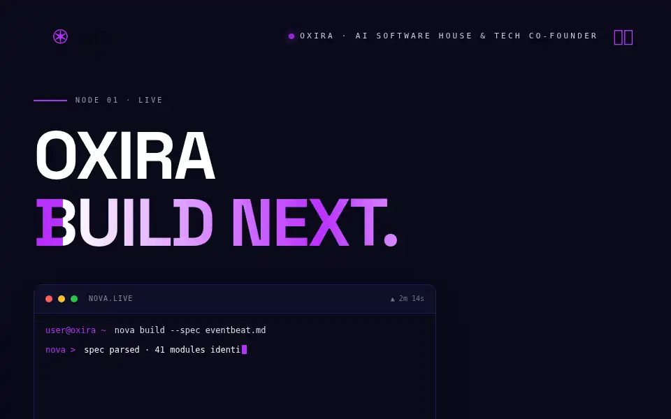Screenshot of oxira.one