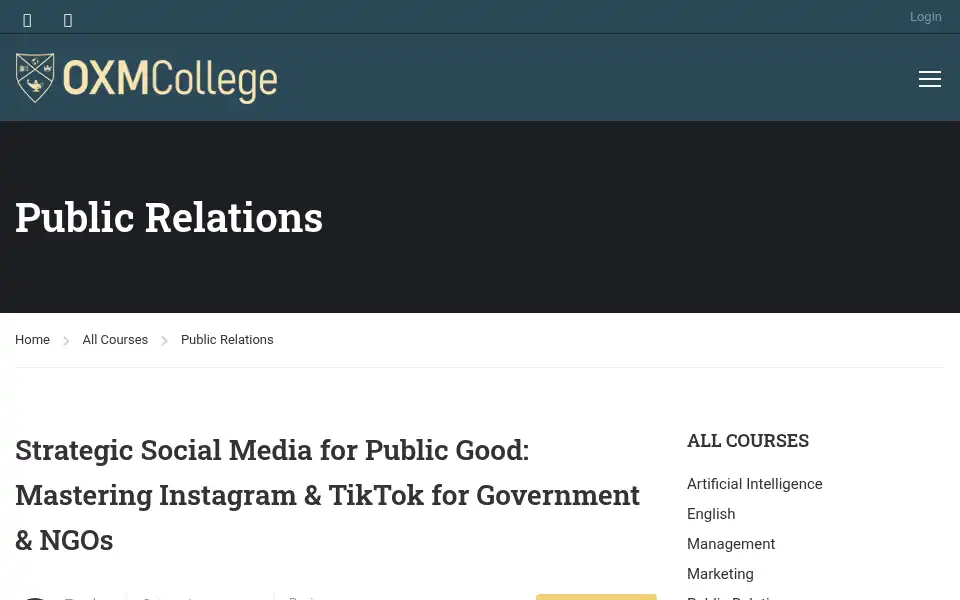 Screenshot of oxm.org.uk