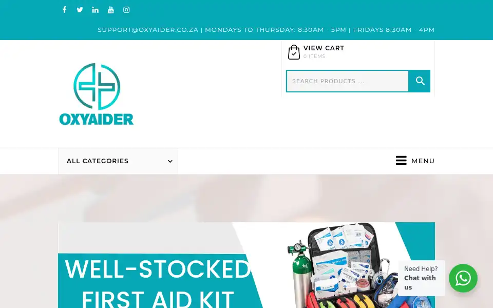Screenshot of oxyaider.co.za