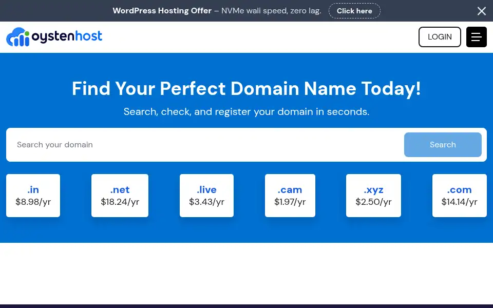 Screenshot of oystenhost.com