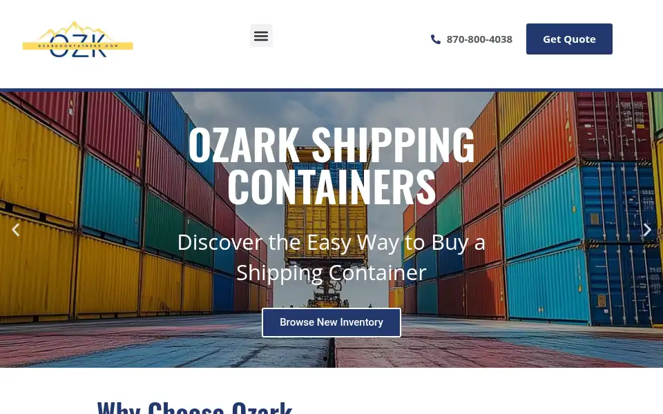 Screenshot of ozarkcontainers.com