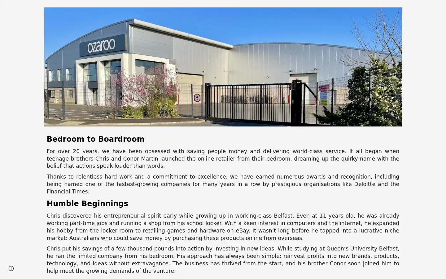 Screenshot of ozaroo.com