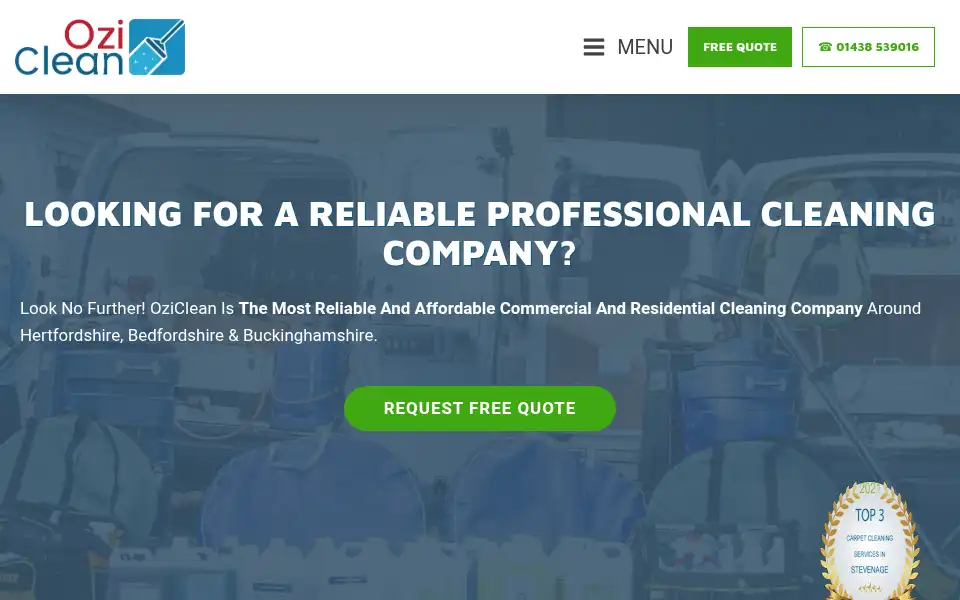Screenshot of oziclean.co.uk