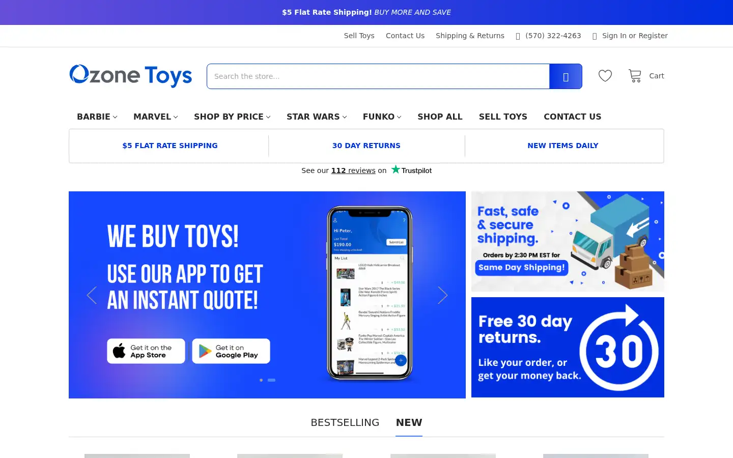 Screenshot of ozonetoys.com