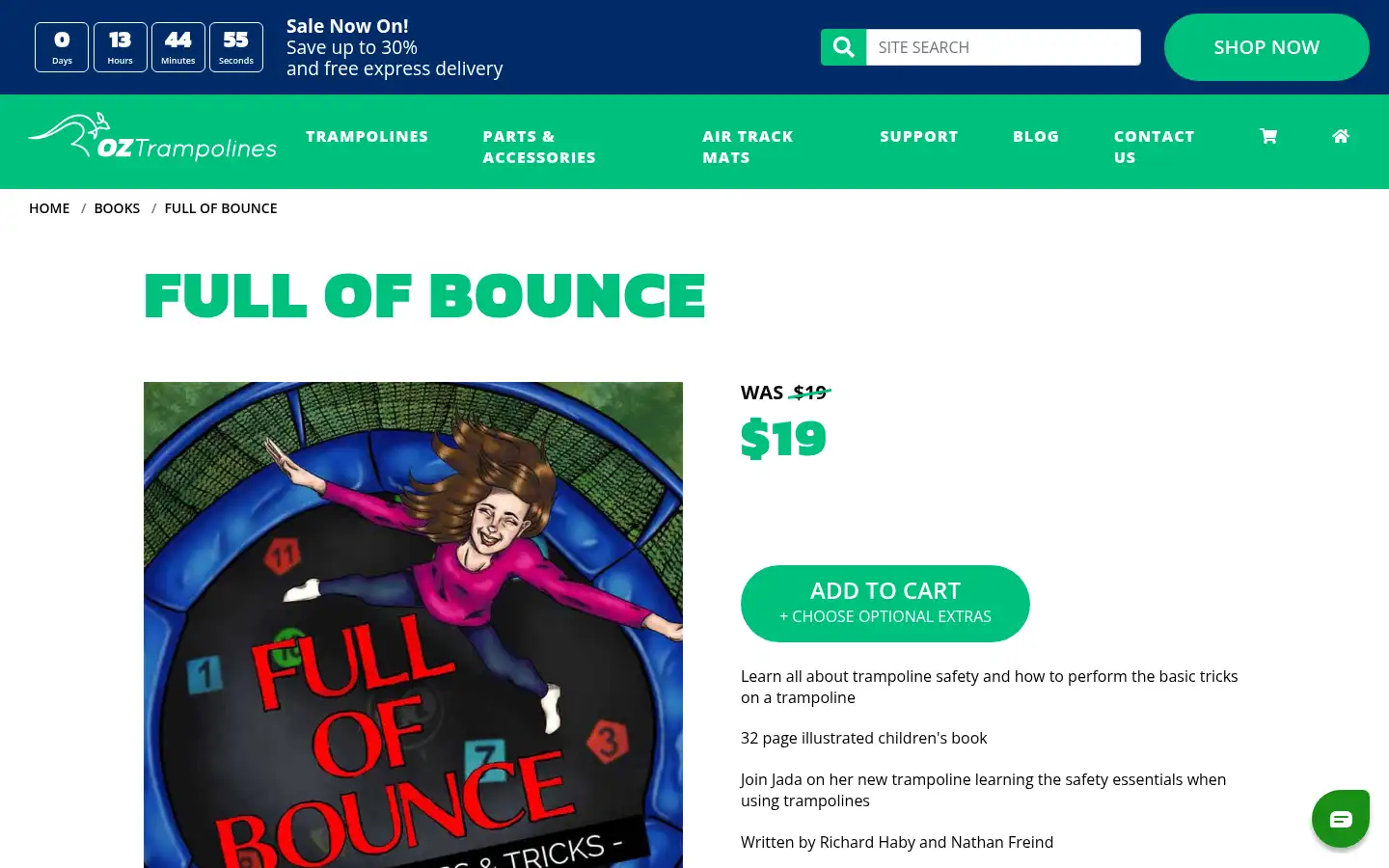 Screenshot of oztrampolines.com.au