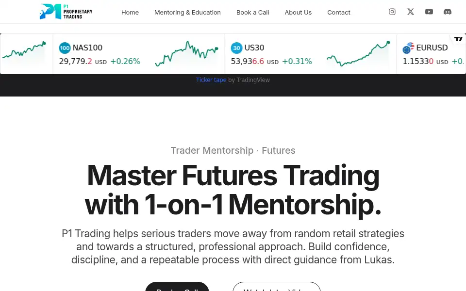 Screenshot of p1-trading.com