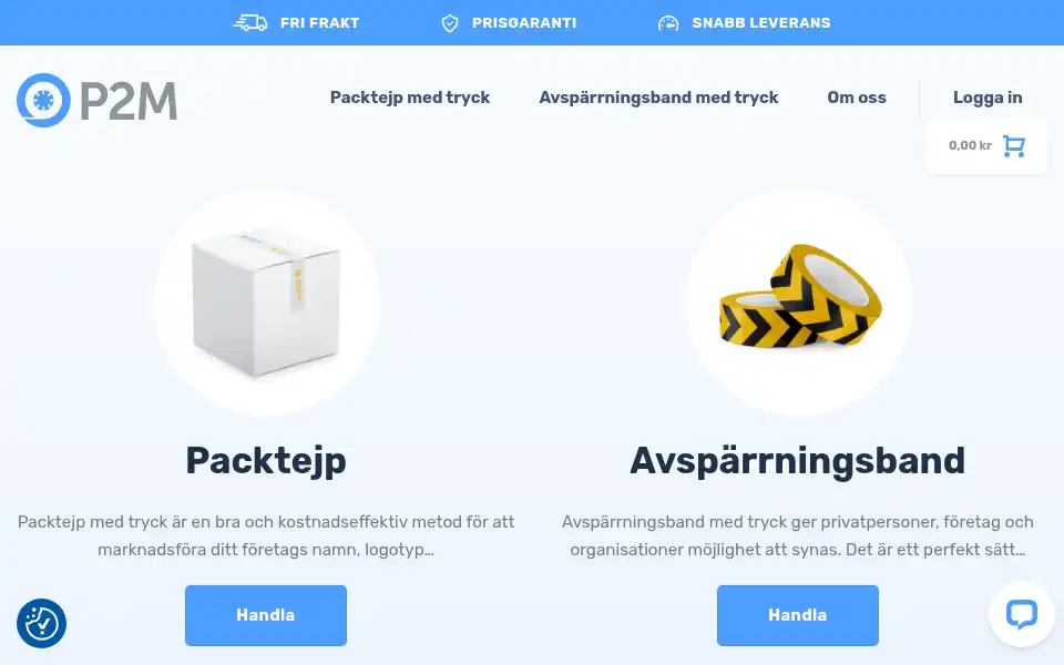 Screenshot of p2markning.se