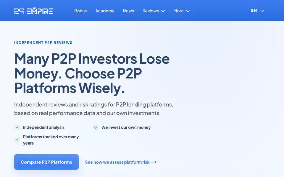Screenshot of p2pempire.com