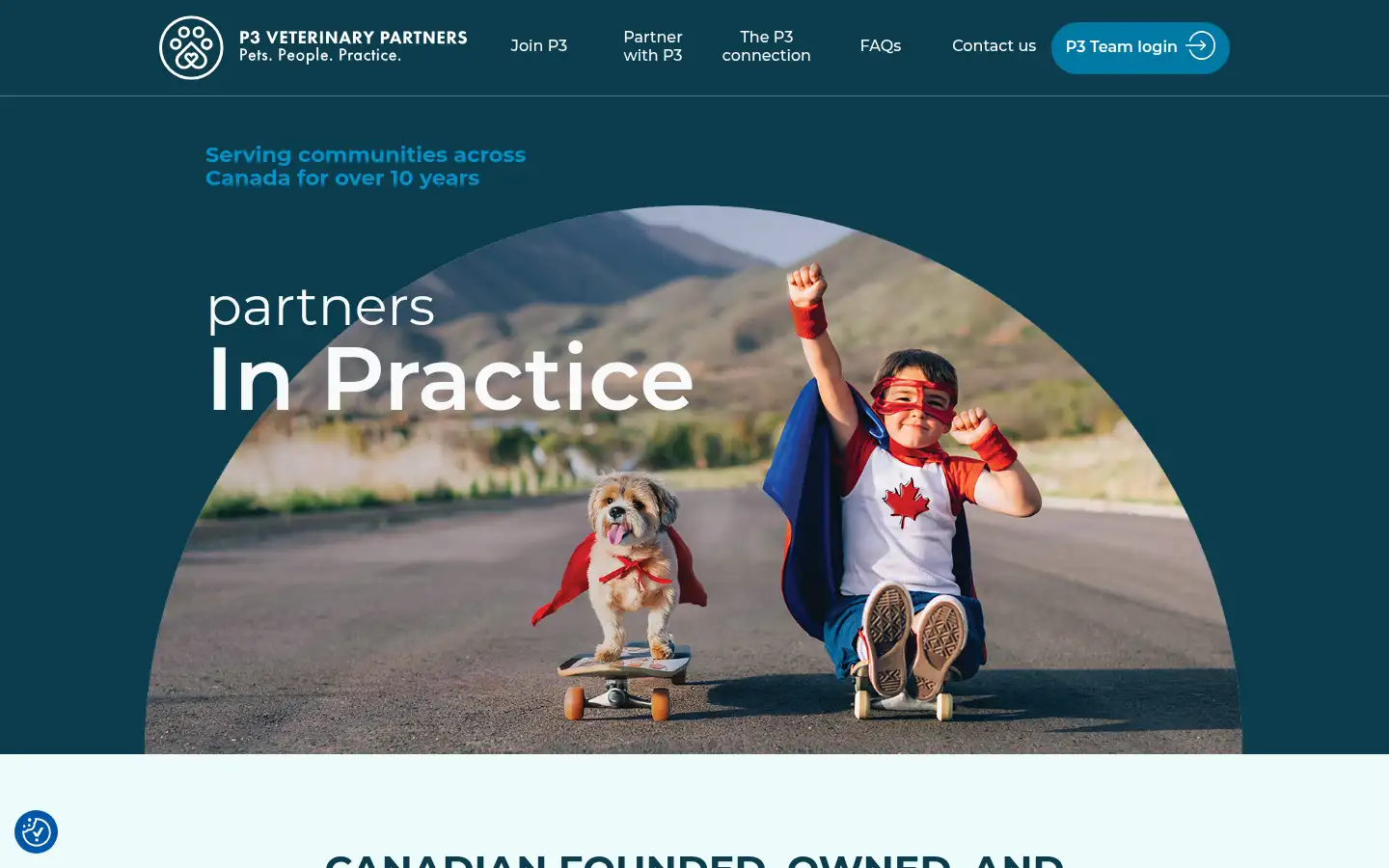Screenshot of p3vetpartners.ca