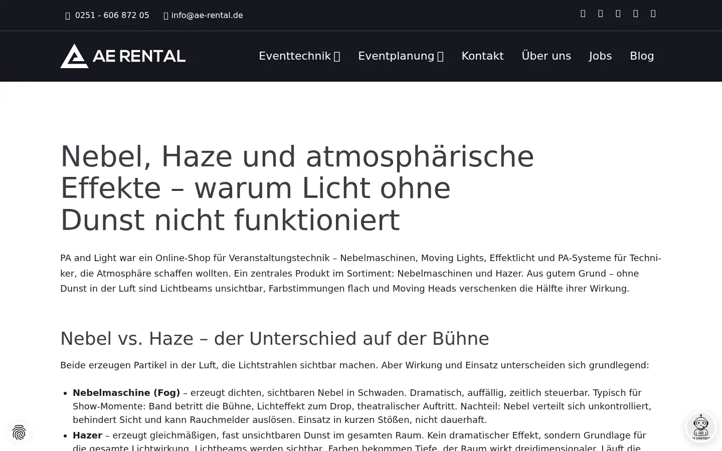 Screenshot of pa-and-light.com
