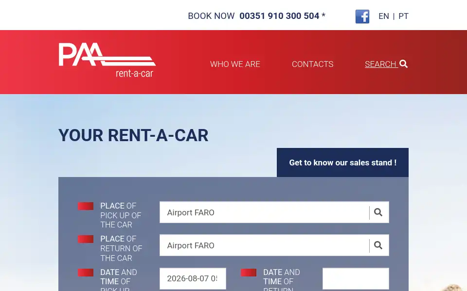 Screenshot of paa-rent.pt