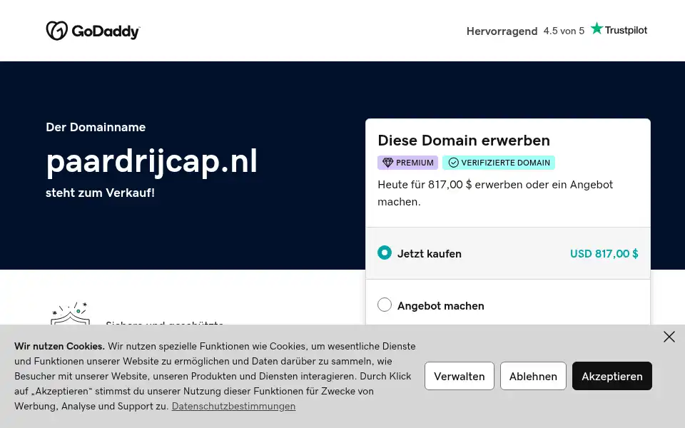 Screenshot of paardrijcap.nl