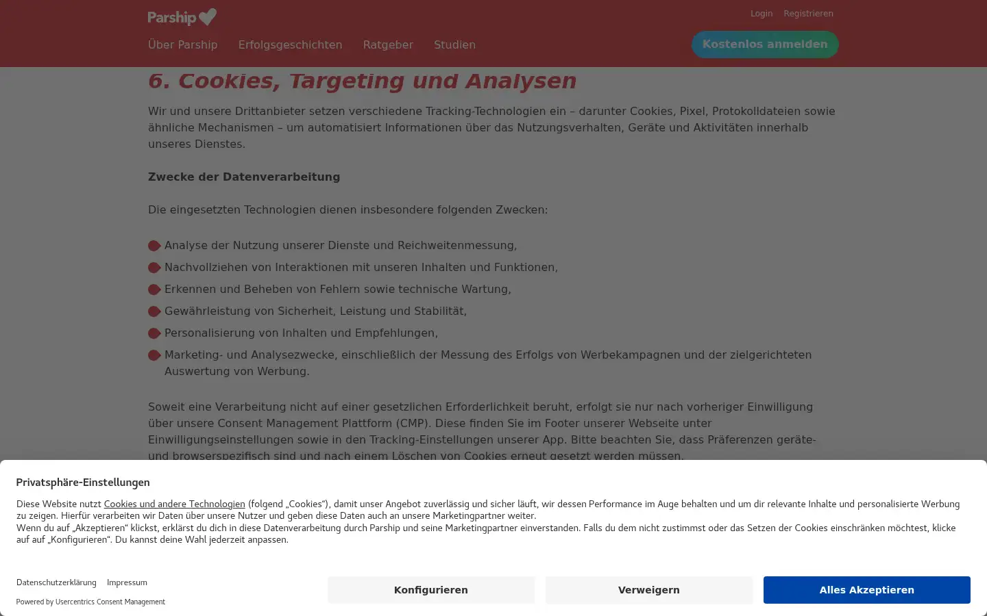 Screenshot of paarship.de