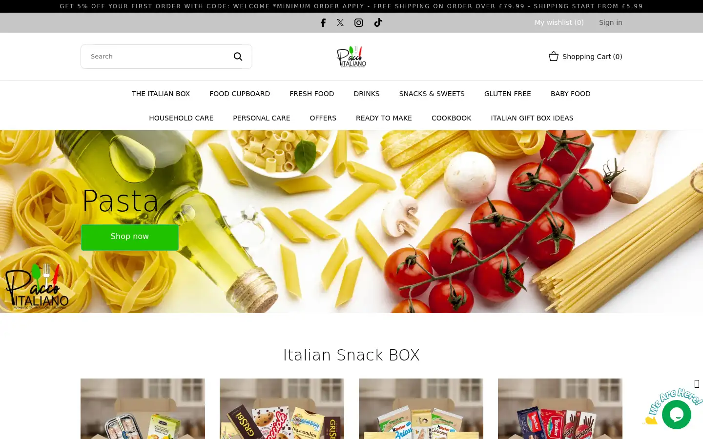Screenshot of paccoitaliano.co.uk