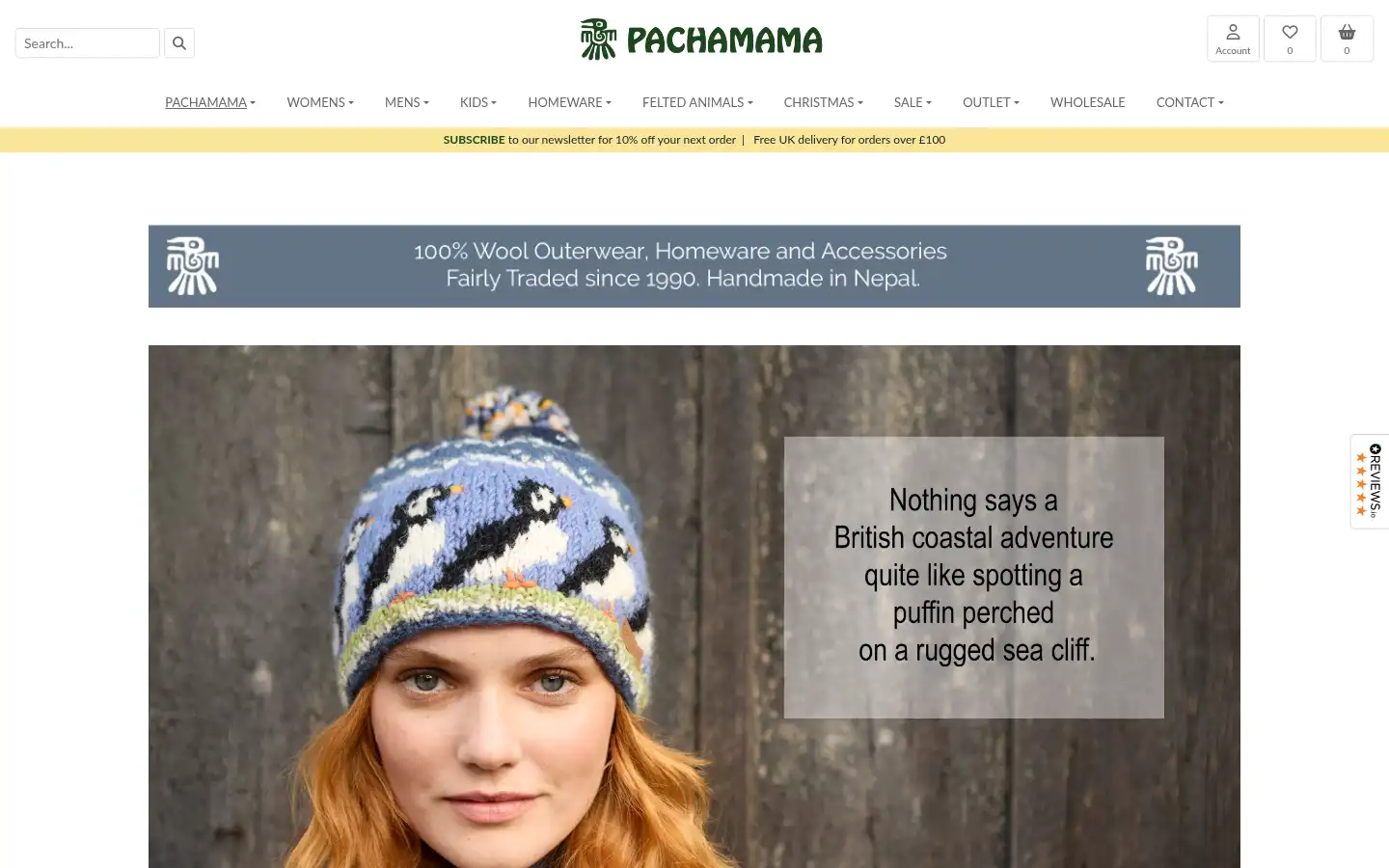 Screenshot of pachamamaknitwear.com
