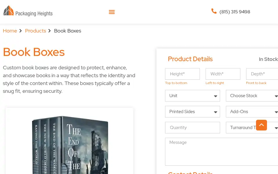 Screenshot of packagingheights.com