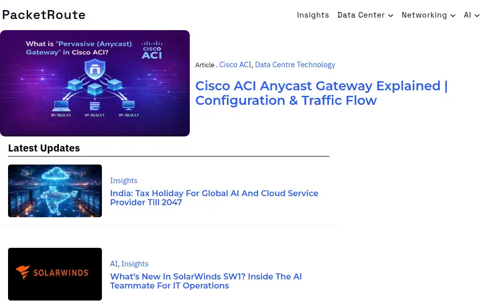 Screenshot of packetroute.com