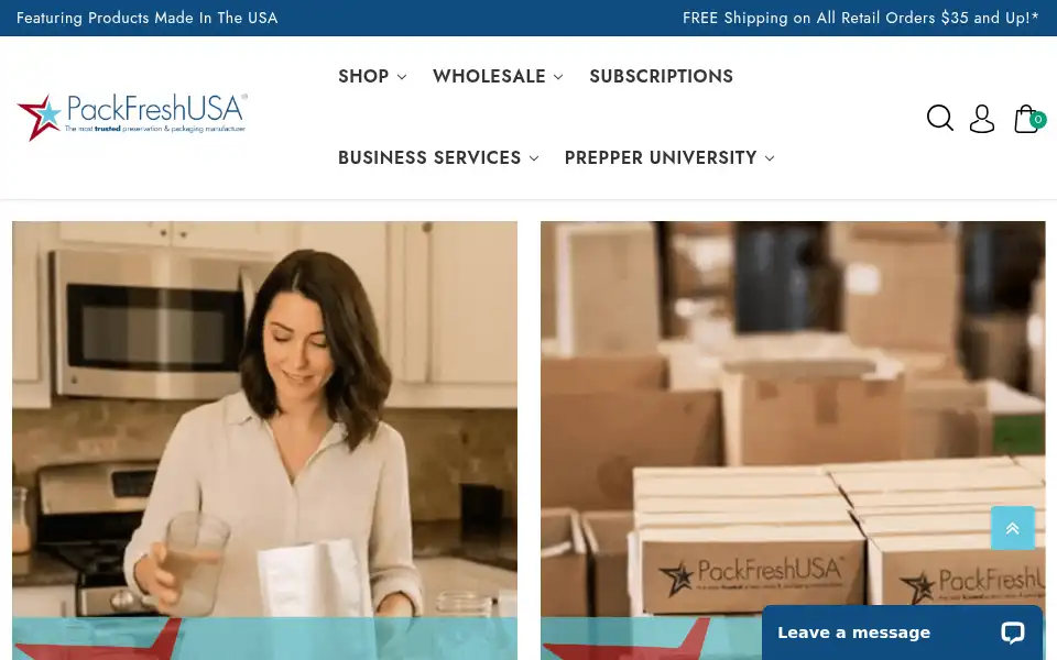 Screenshot of packfreshusa.com