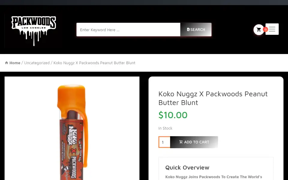 Screenshot of packwoods.net