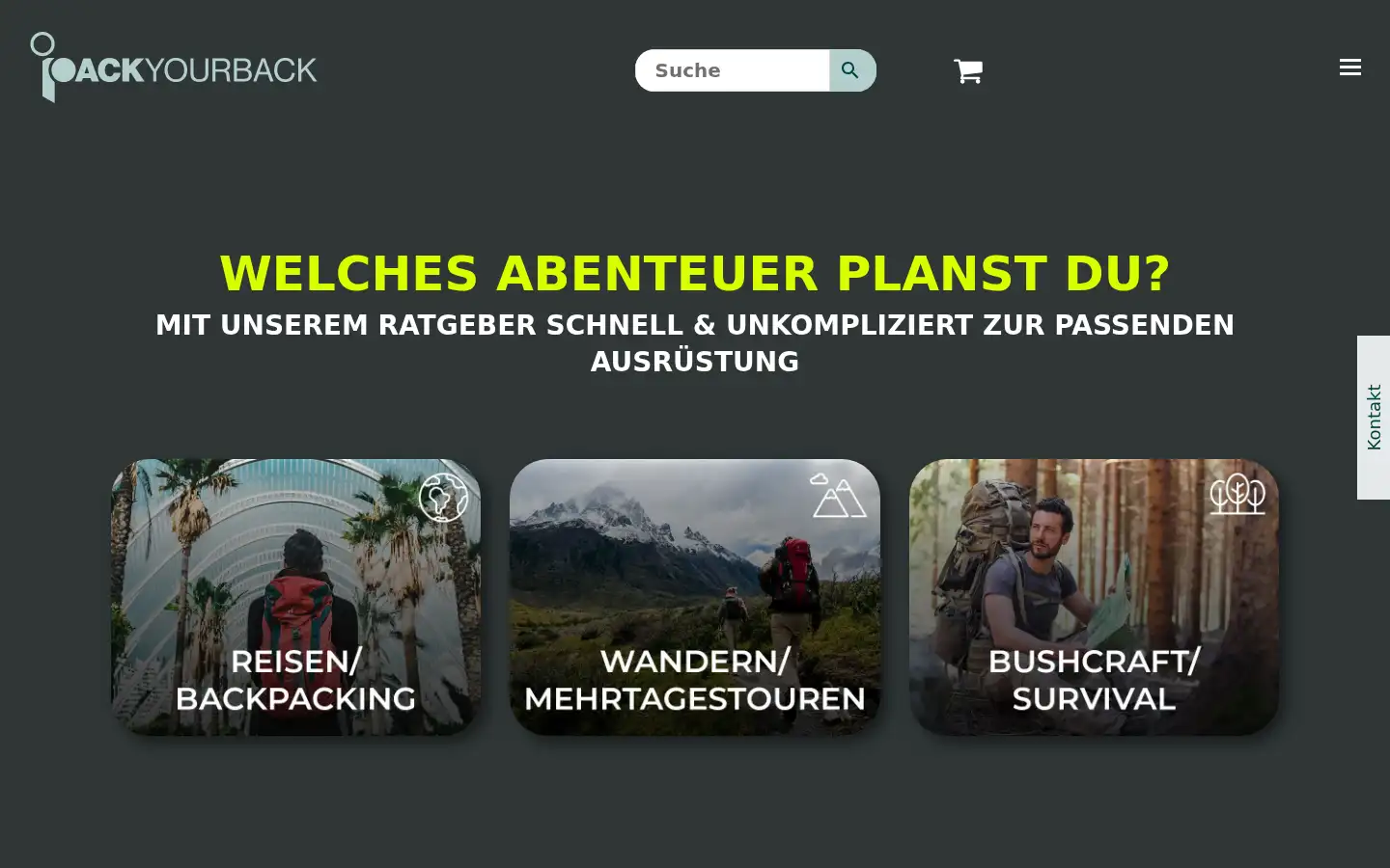 Screenshot of packyourback.de