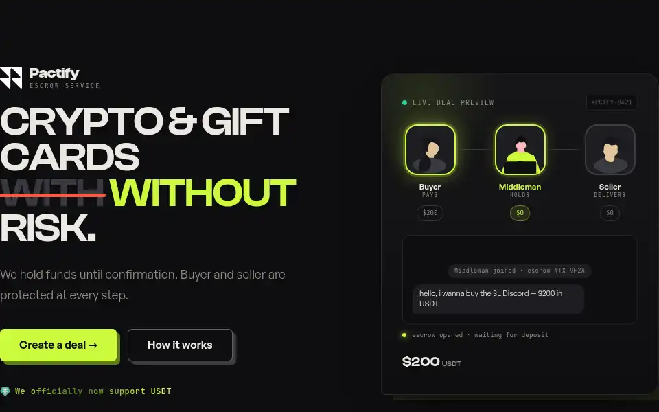 Screenshot of pactify.xyz