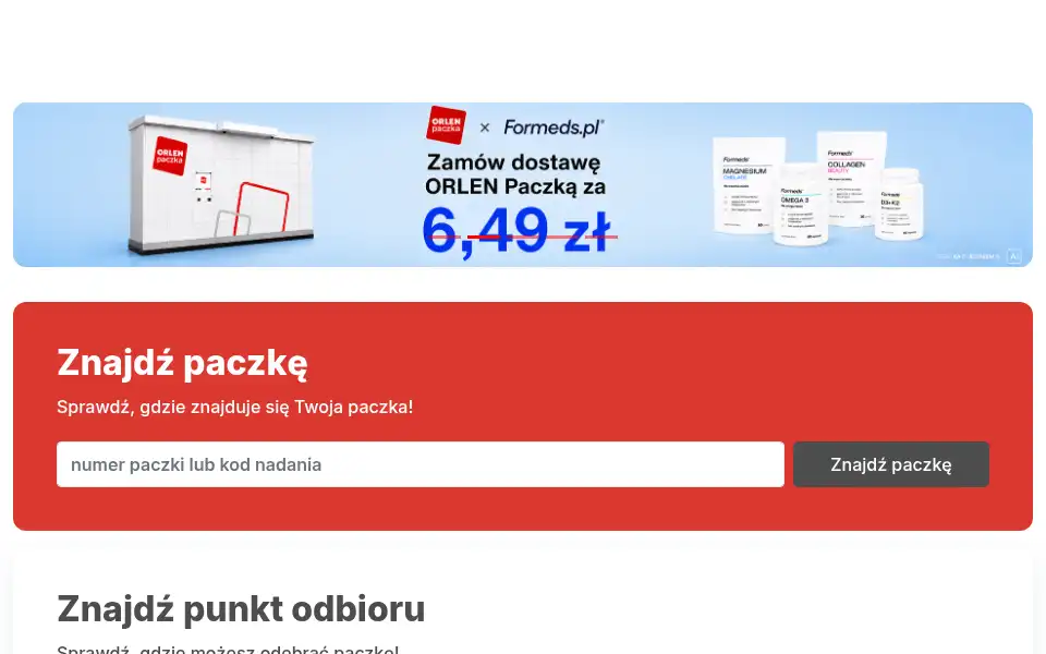 Screenshot of paczkawruchu.pl