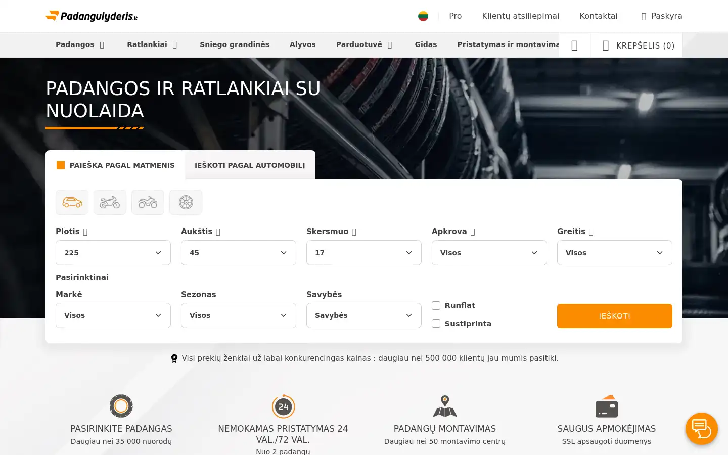 Screenshot of padangulyderis.lt