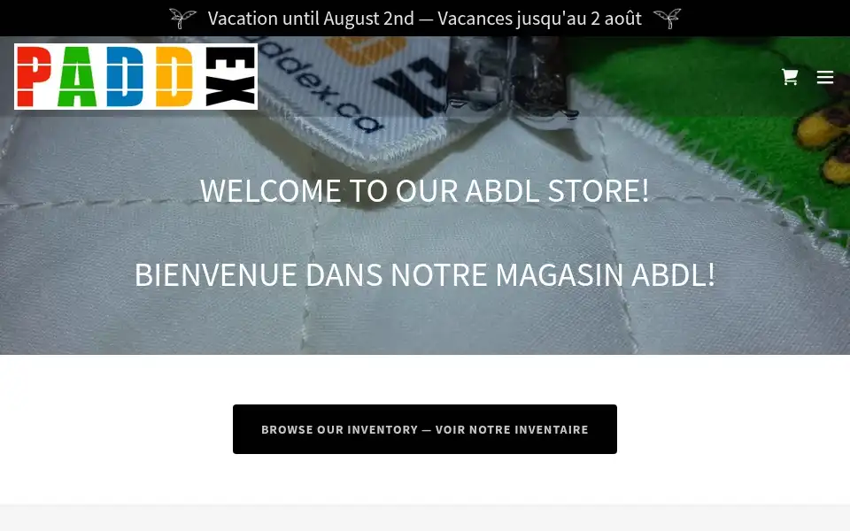 Screenshot of paddex.ca