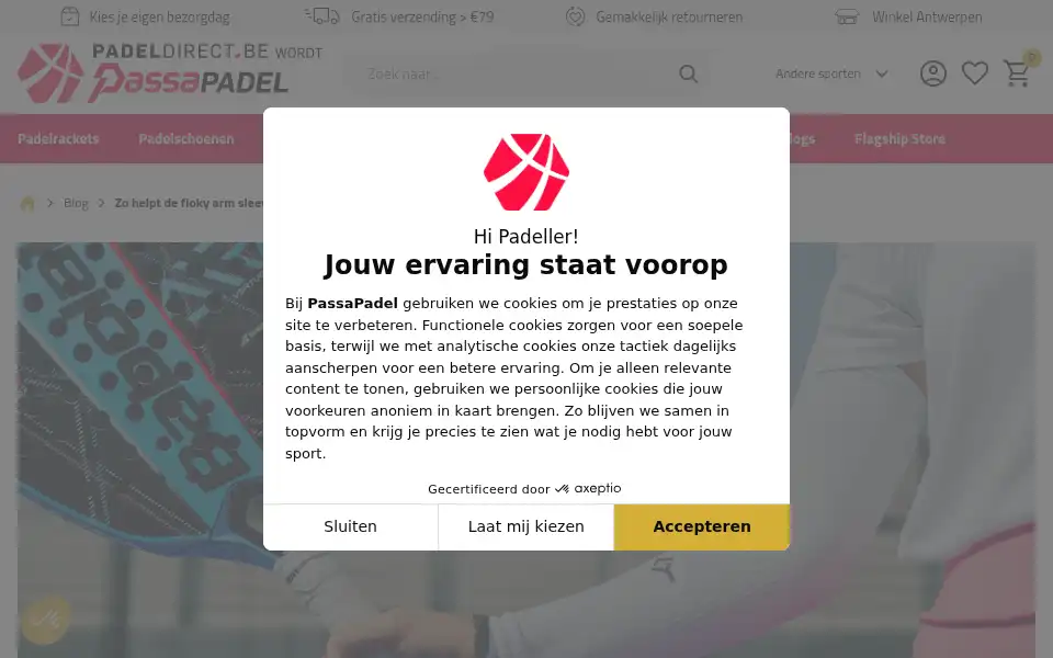Screenshot of padeldirect.be