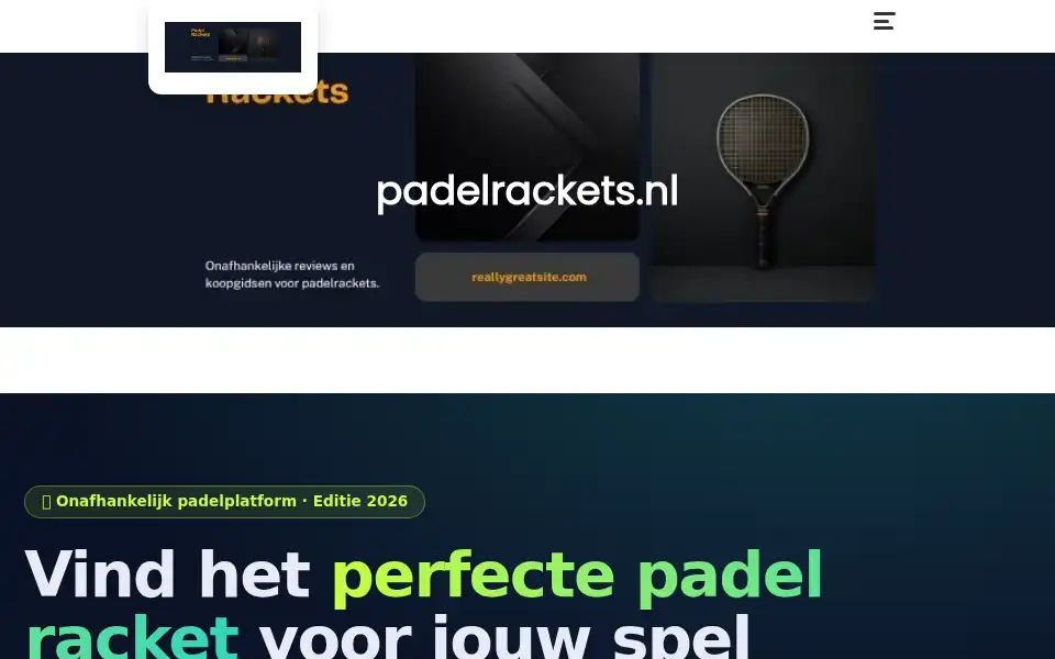 Screenshot of padelrackets.nl