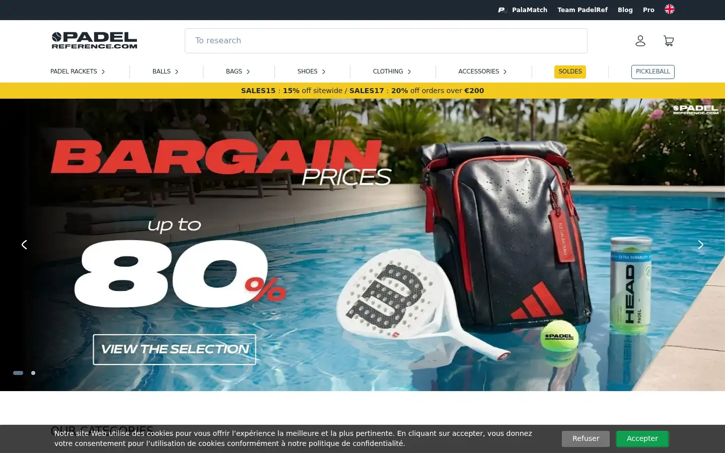 Screenshot of padelreference.com