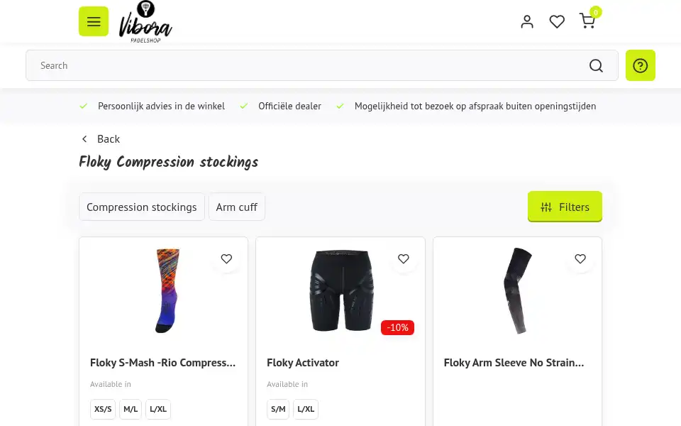 Screenshot of padelshopvibora.nl