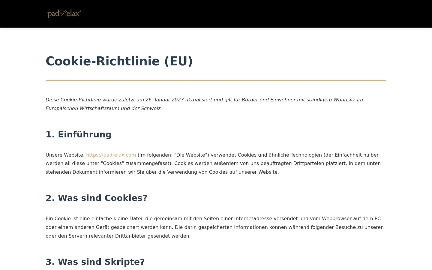 Screenshot of padrelax.com